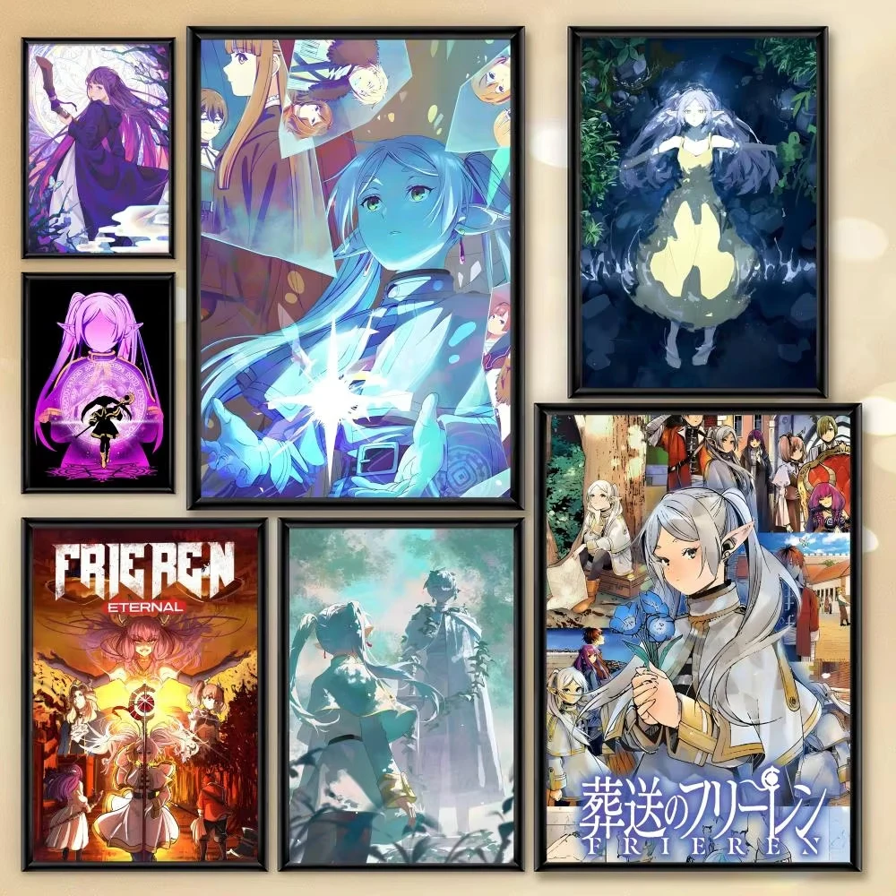 Frieren Anime Merchandise - ชุดภาพวาดสีอะคริลิค DIY ระบายสีตามตัวเลข ลายอนิเมะ Frieren สำหรับตกแต่งบ้าน