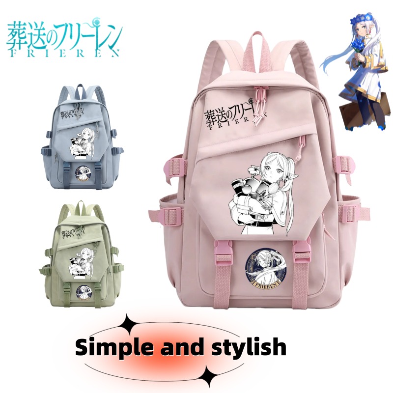 Frieren Anime Merchandise - ฟรีเรน: อนิเมะเหนือกว่าการเดินทาง กระเป๋าเป้ลายการ์ตูนสองมิติ กระเป๋าสะพายหลังนักเรียน ของขวัญสำหรับทุกเพศ